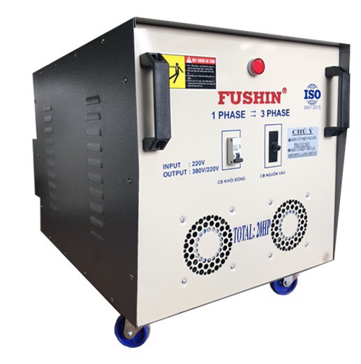 Biến áp 1 pha 220V ra 3 pha 220V/380V - 20HP(380V)