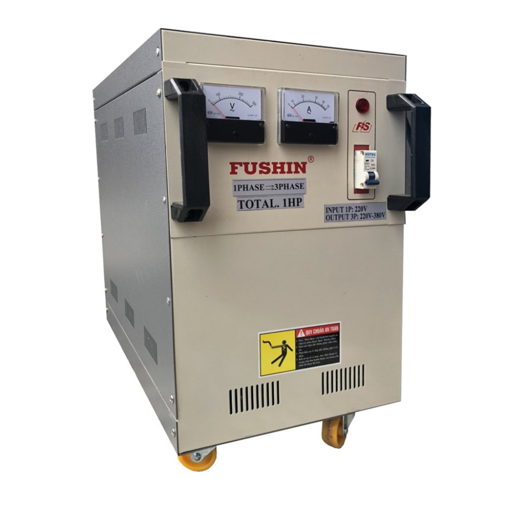 Biến áp 1 pha 220V ra 3 pha 220V/380V - 1HP(380V)