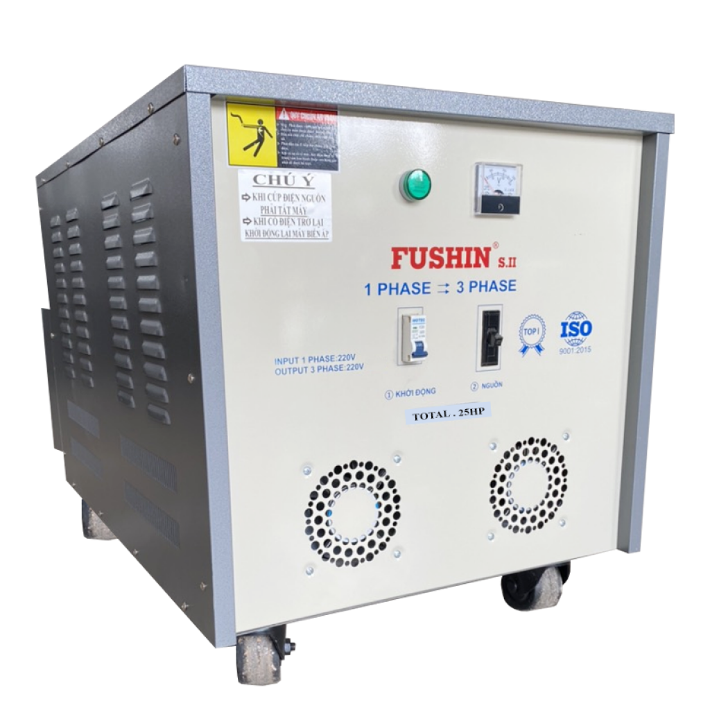 Biến áp 1 pha ra 3 pha 220V 25HP Fushin