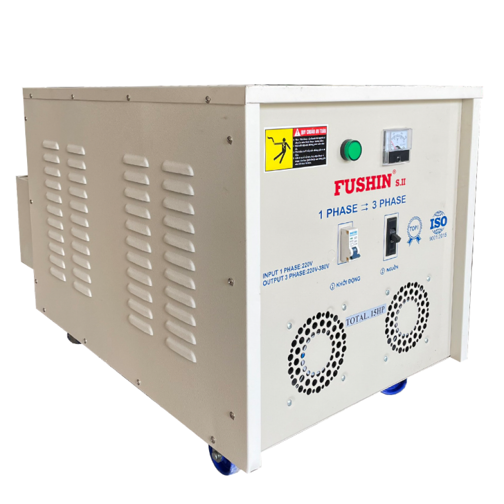 Biến áp 1 pha ra 3 pha 380V-220V 15HP Fushin