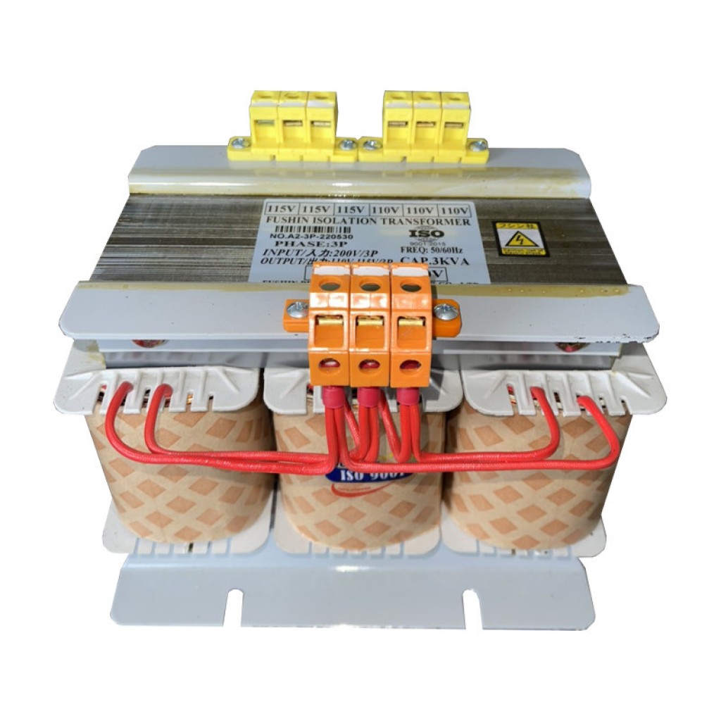 Biến áp cách ly 3pha 220V ra 110V/115V - 3KVA