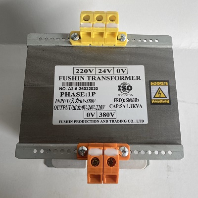 Biến áp cách ly vào 380V ra 220V/24V - 5A -1.1KVA