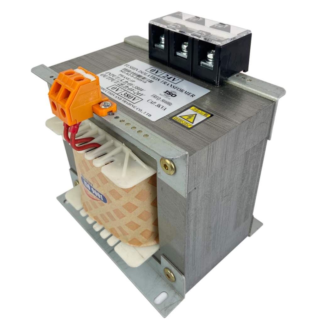 Biến áp cách ly vào 380V 2 pha ra 24V 3KVA Fushin