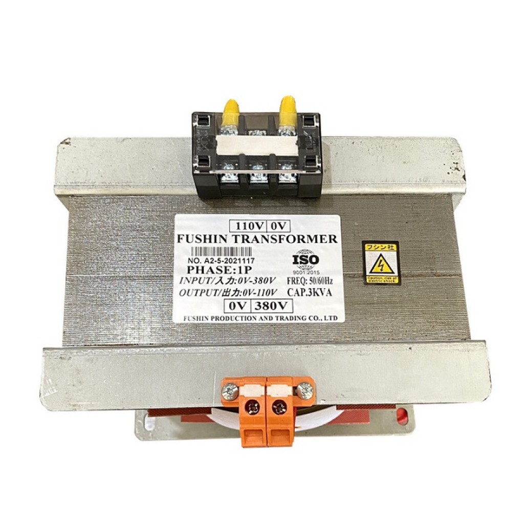 Biến áp cách ly vào 380V ra 110V - 3KVA