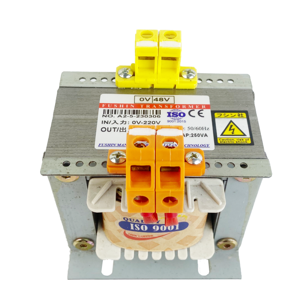 Biến áp cách ly vào 220V ra 48V 250VA Fushin