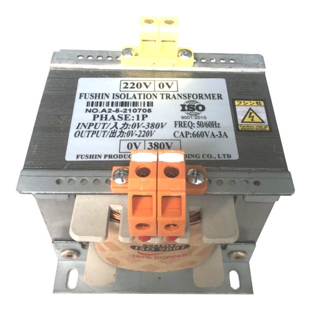 Biến áp cách ly 380V/220V - 660VA (3A)