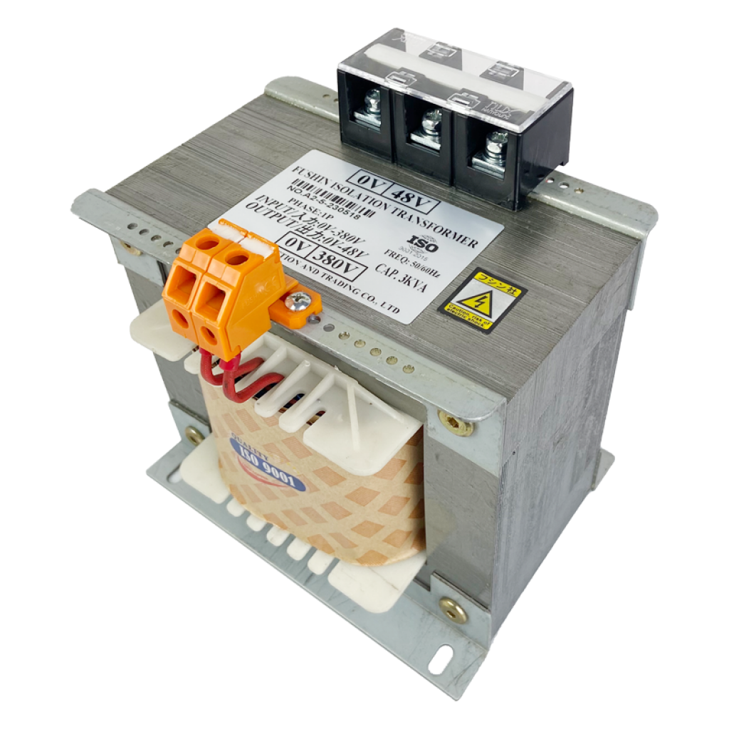Biến áp cách ly vào 2 pha 380V ra 48V 3KVA Fushin