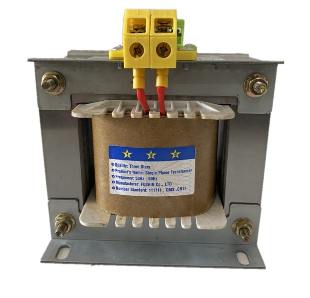 Biến áp cách ly vào 380V ra 220V/12V - 1A