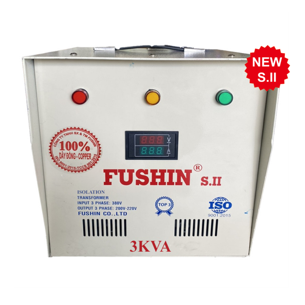 Biến áp cách ly 3pha - 3KVA (S.II) - 100% dây đồng