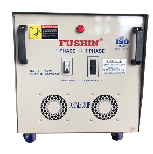 Biến áp 1 pha 220V ra 3 pha 220V/380V - 20HP(380V)