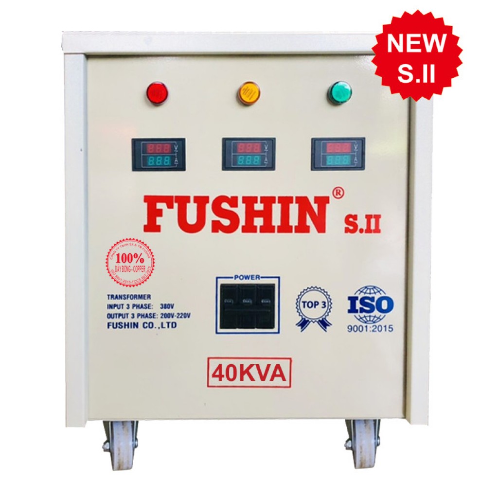 Biến áp tự ngẫu 3pha - 40KVA (S..II) - 100% dây đồng