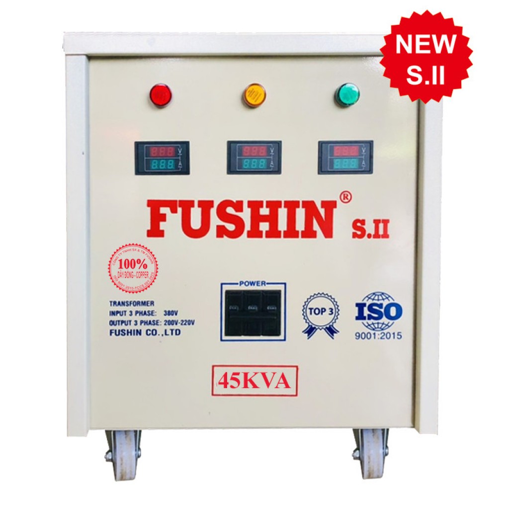 Biến áp tự ngẫu 3pha - 45KVA (S..II) - 100% dây đồng