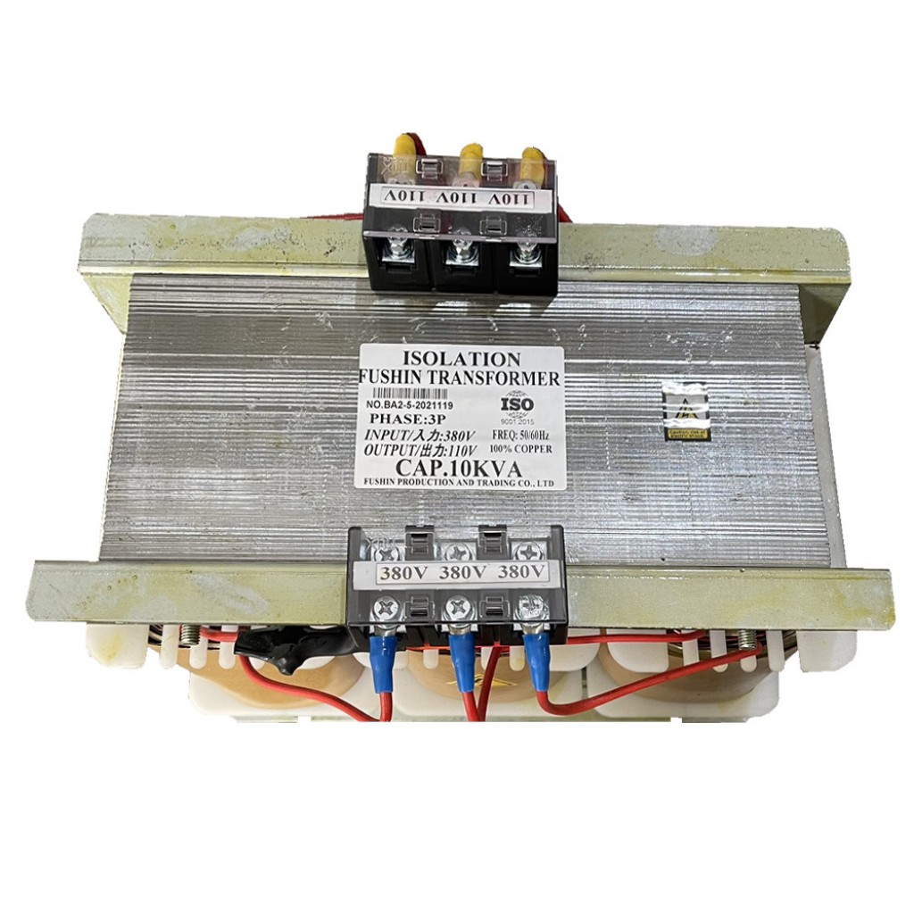 Biến áp trần cách ly 3phase vào 380V ra 110V - 10KVA
