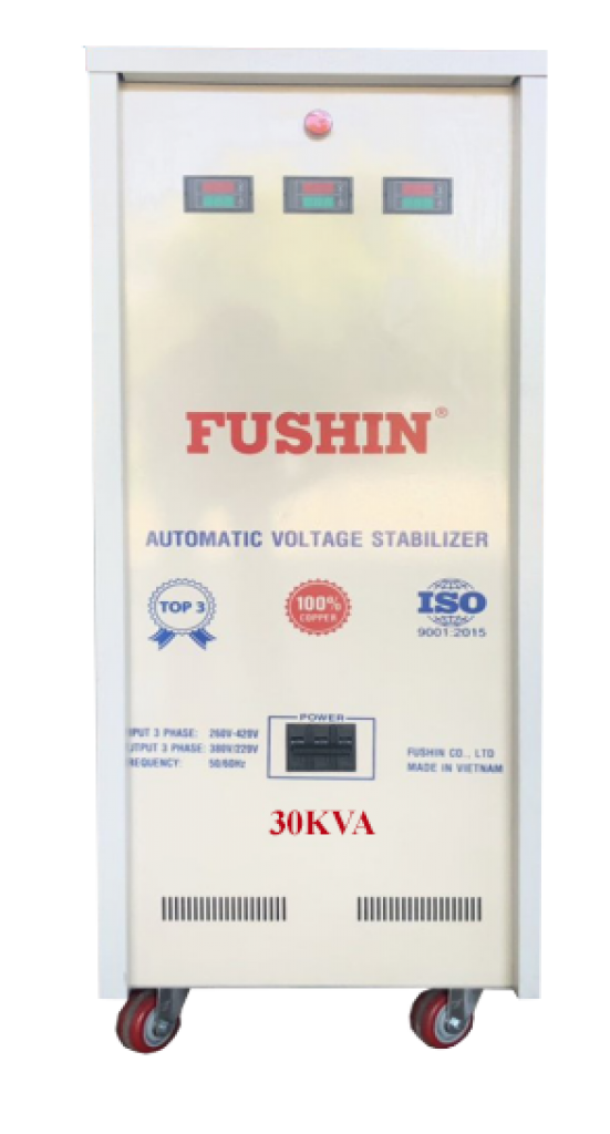 Ổn áp 3 pha dải 320V~420V ra 220V-380V 30KVA Fushin