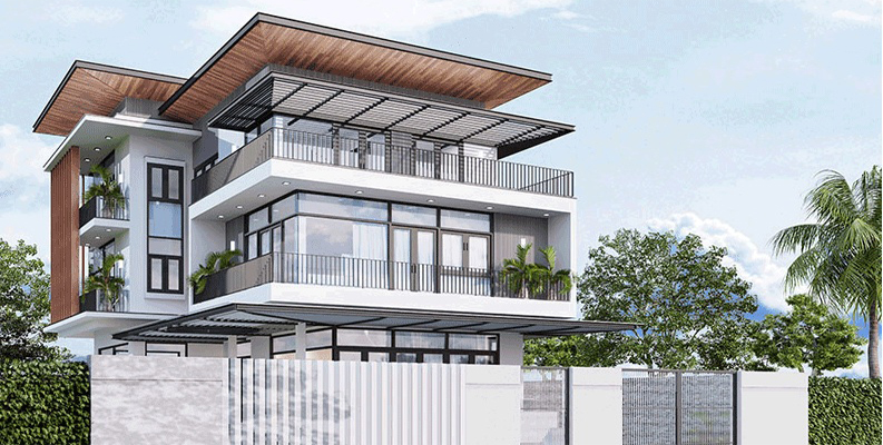 Ngắm nhìn biệt thự 3 tầng có hồ bơi hiện đại 170m2 tại Quận 7