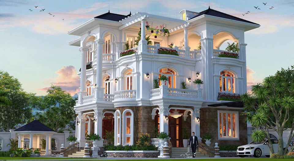 Chiêm ngưỡng với biệt thự 3 tầng 140m2 tân cổ điển 6 tỷ tại Hưng Yên