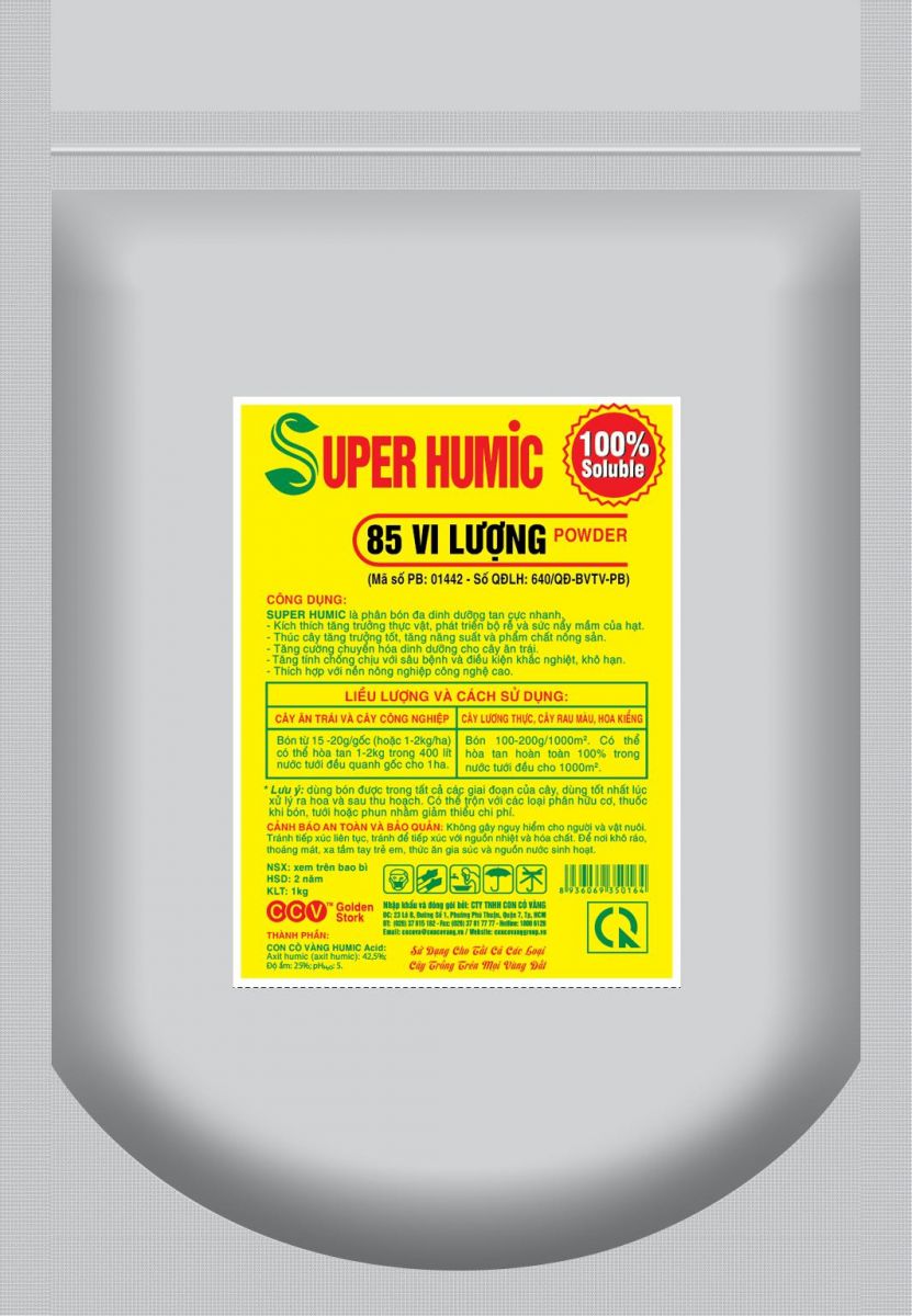 Super Humic 85 vi lượng - PHÂN BÓN LÁ HỮU CƠ SINH HỌC CAO CẤP