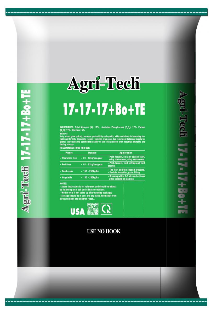 Agritech 17.17.17 + TE bao 25Kg