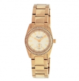 Slim Rose Gold Watch with Crystal-Encrusted Bezel