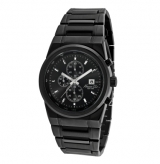 Black Chronograph Watch with Black Dial