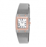 Rose Gold Square Watch with Steel Mesh Strap