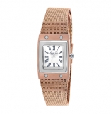 Rose Gold Square Watch with Mesh Strap