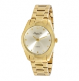 Yellow Gold Watch with Link Strap and Genuine Diamond