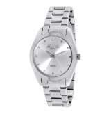 Stainless Steel Watch with Link Strap and Genuine Diamond