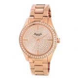 Rose Gold Watch with Pave Crystal Dial and Bezel