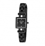 Black Square Watch with Black Dial