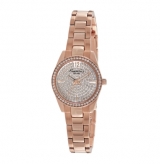 Rose Gold Watch with Crystal Dial and Bezel