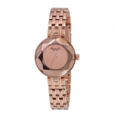 Rose Gold Watch with Faceted Mirrored Dial