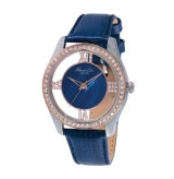 Rose Gold Watch with Transparent Navy Dial