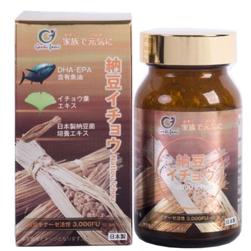 Genki Fami Natto Ichou - Phòng ngừa đột quỵ, tai biến  3000FU  (Hộp 90v)