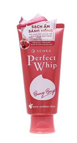 Sữa Rửa Mặt Senka Dưỡng Da Sáng Hồng Perfect Whip Berry Bright 100g