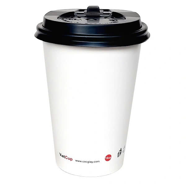 Ly giấy có nắp nhựa đen 16oz (470ml)