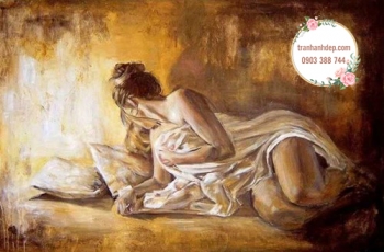 Tranh canvas sơn dầu Tình em mong manh