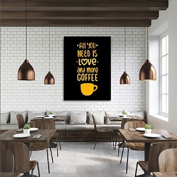 Tranh Gỗ All You Need Is Love And More Coffee