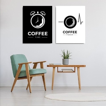 Tranh Gỗ Coffee Time And Coffee Power