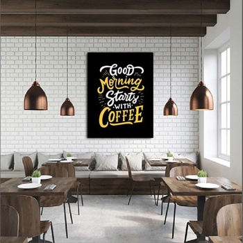 Tranh Gỗ Good Morning Starts With Coffee