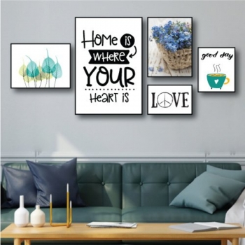Tranh gỗ treo tường home is where your heart is