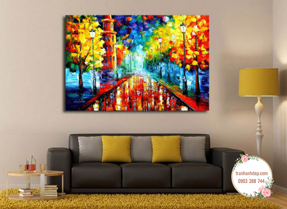 Tranh đơn canvas sơn dầu Phong cảnh nước ngoài