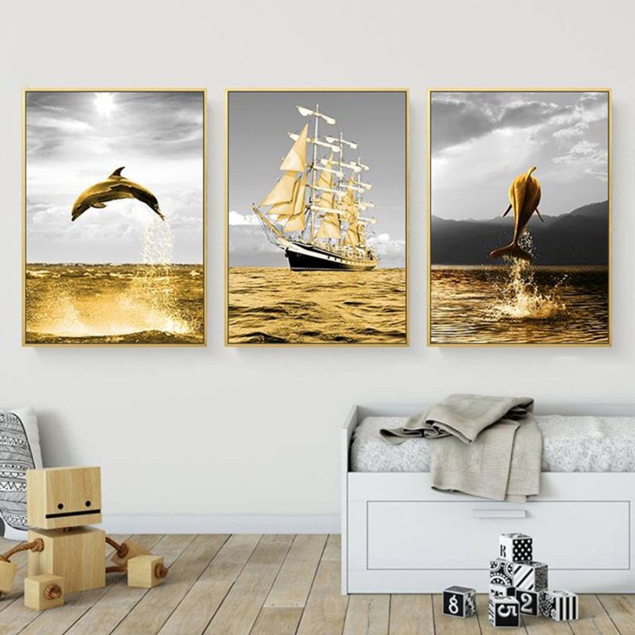 Bộ 3 tranh canvas Thuận buồm xuôi gió