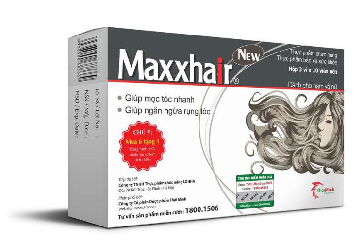Viên Uống Maxxhair Hỗ Trợ Mọc Tóc, Giảm Rụng Tóc