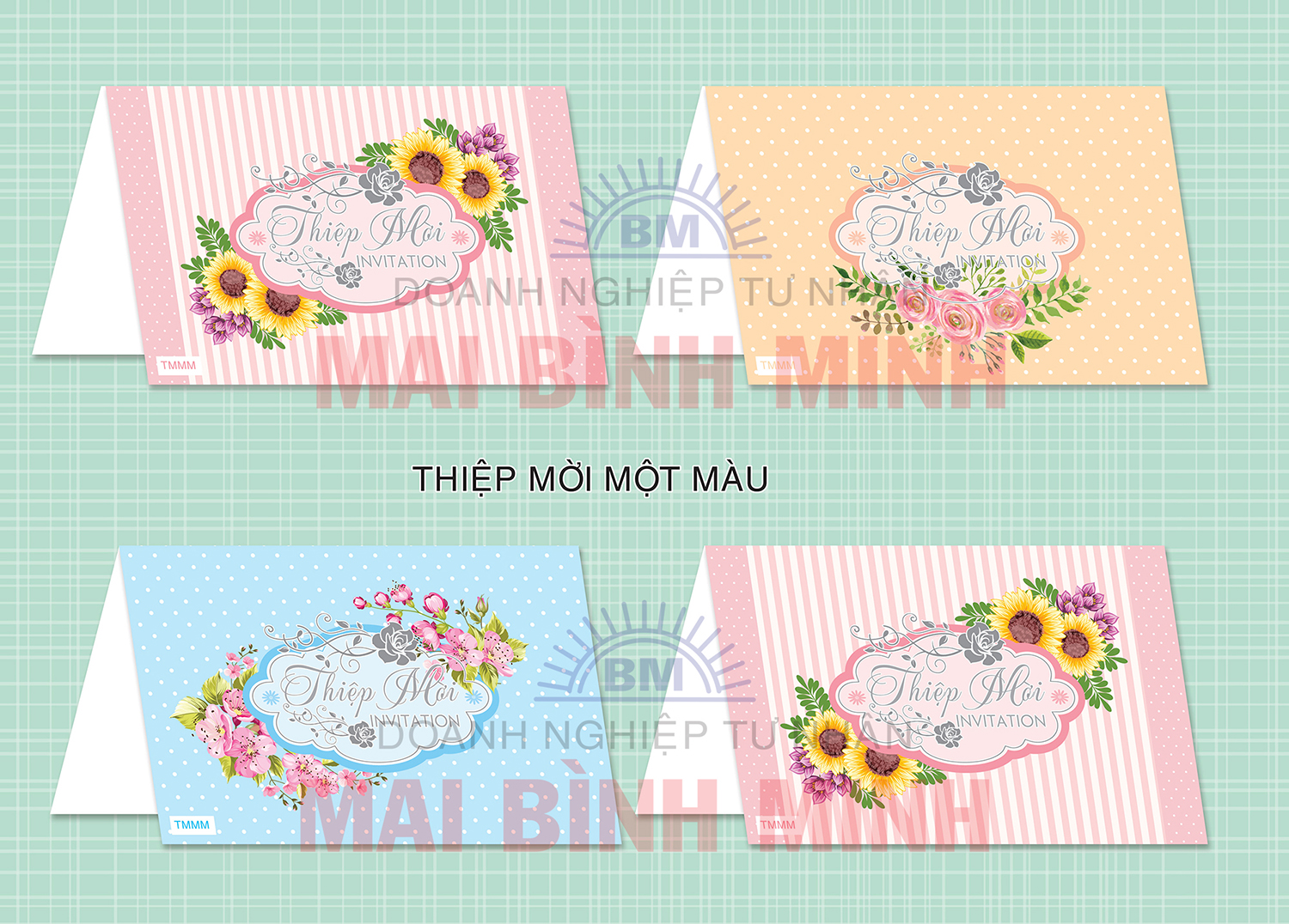 Thiệp mời một màu