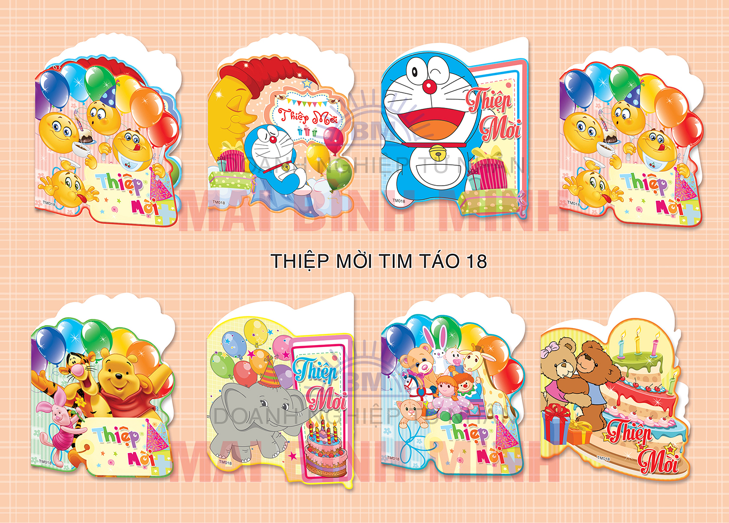 Thiệp mời tim táo 18