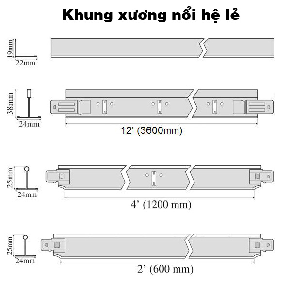 Hệ khung trần nổi 02