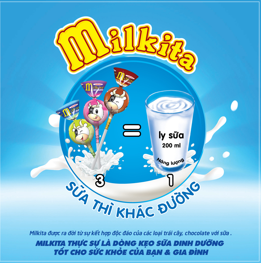 Kẹo Sữa hỗn hợp que Milkita Hũ 270g