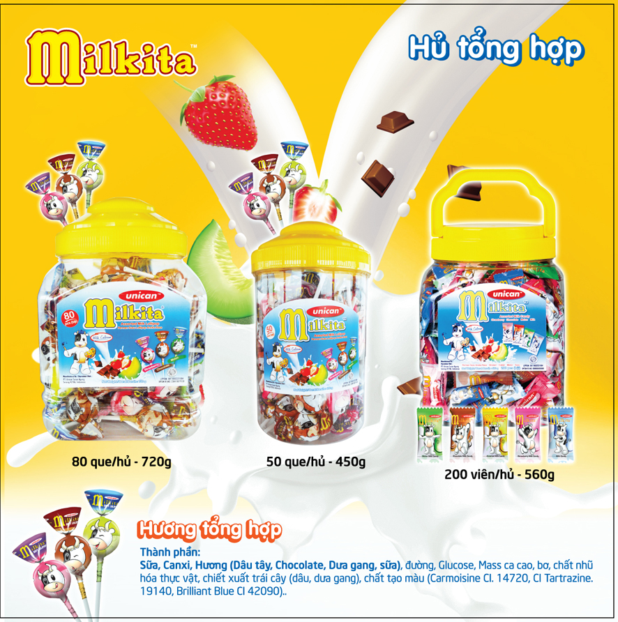 Kẹo mềm Sữa hỗn hợp Milkita Hũ 560g