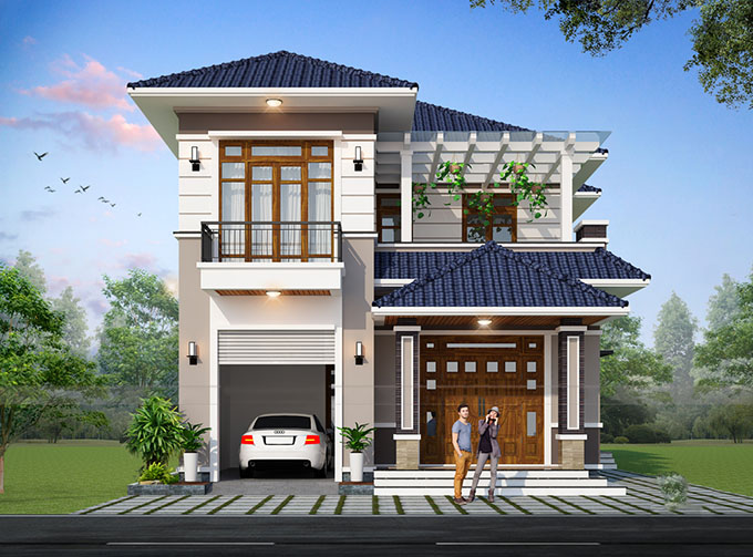 TOP 10 mẫu nhà ở 2 tầng đẹp nhất 2021